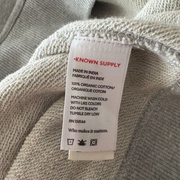 Known Supply Organic Cotton Solid Gray Crewneck Sweatshirt Unisex Fit Size Small - Picture 5 of 6